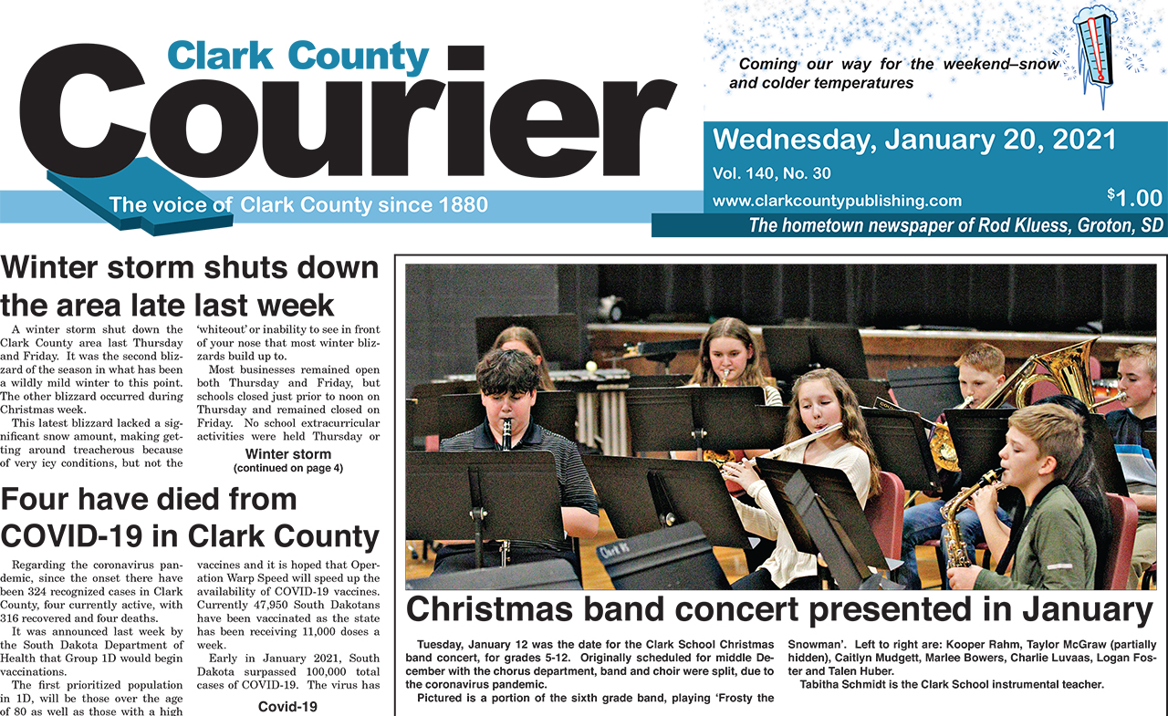 1-20 Clark Courier front page