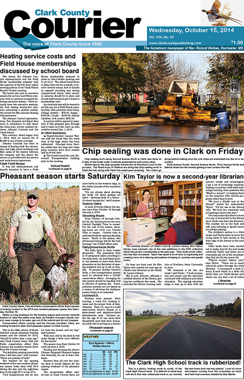 10-15 Clark Courier front page
