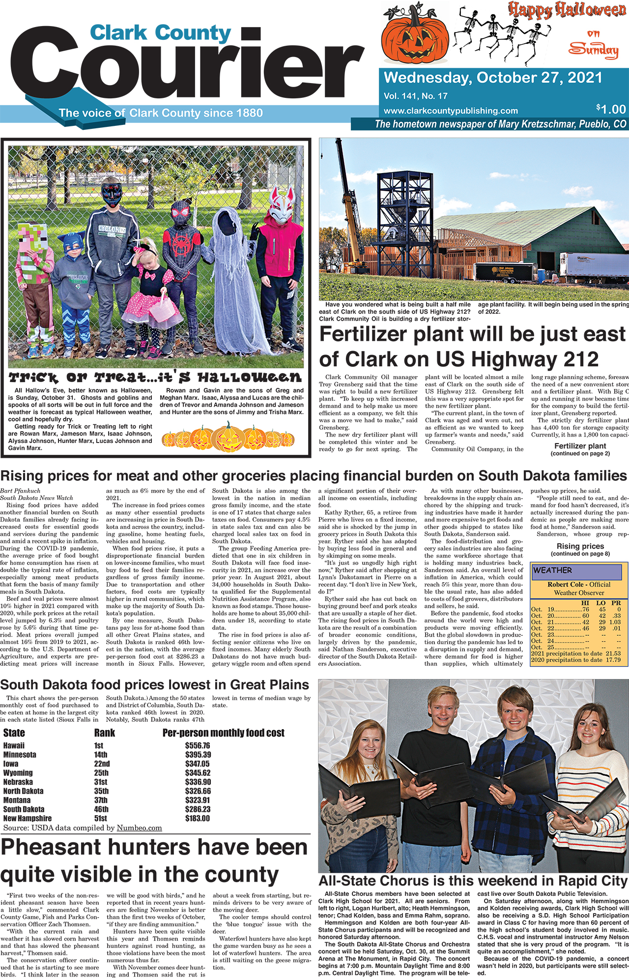 10-27 courier front page