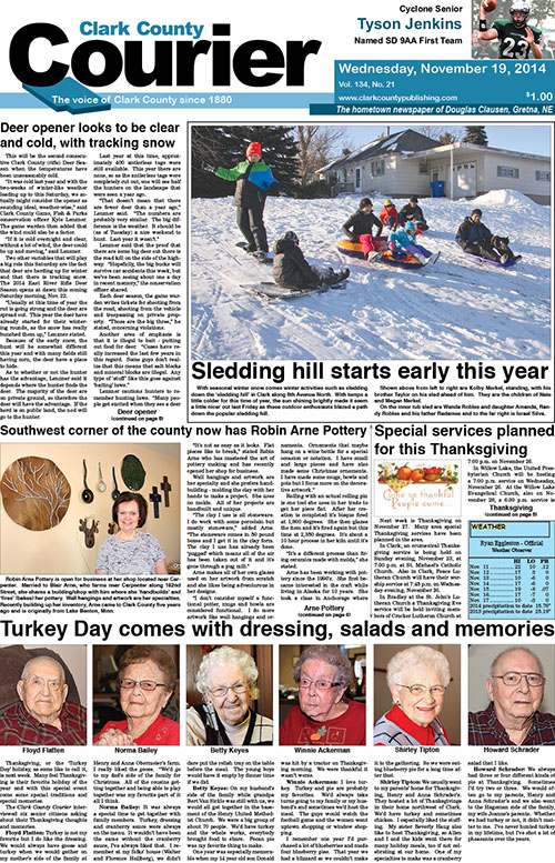 11-19 Clark Courier front page