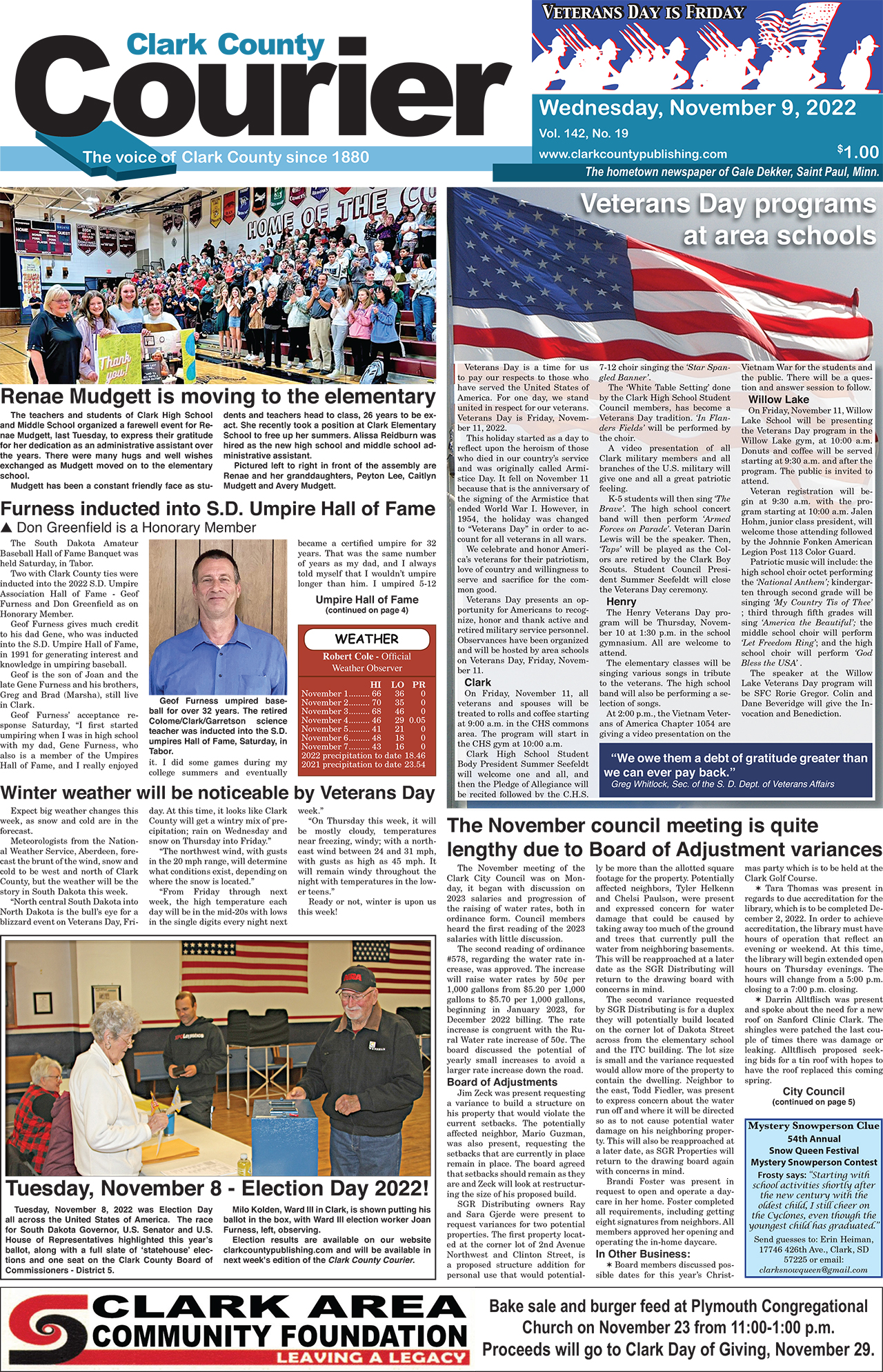 11-9-22 Courier front page