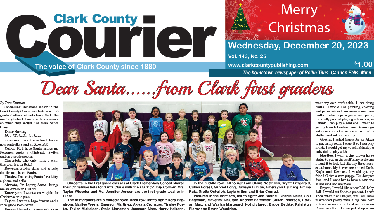 12-20-23 Clark County Courier front page cropped
