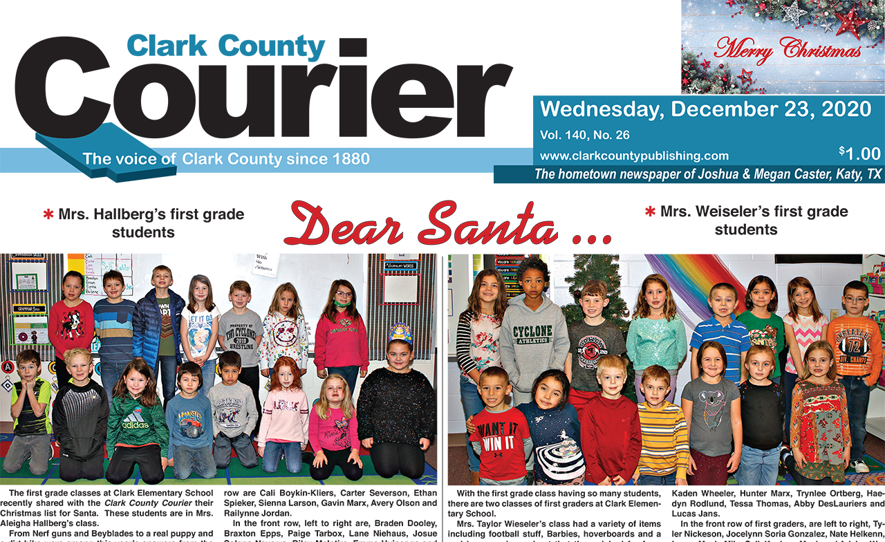 12-23 Clark Courier front page