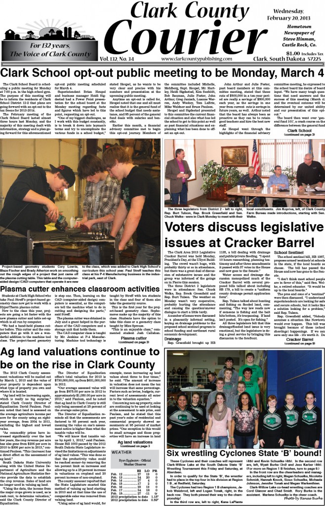 2-20 Clark Courier front page