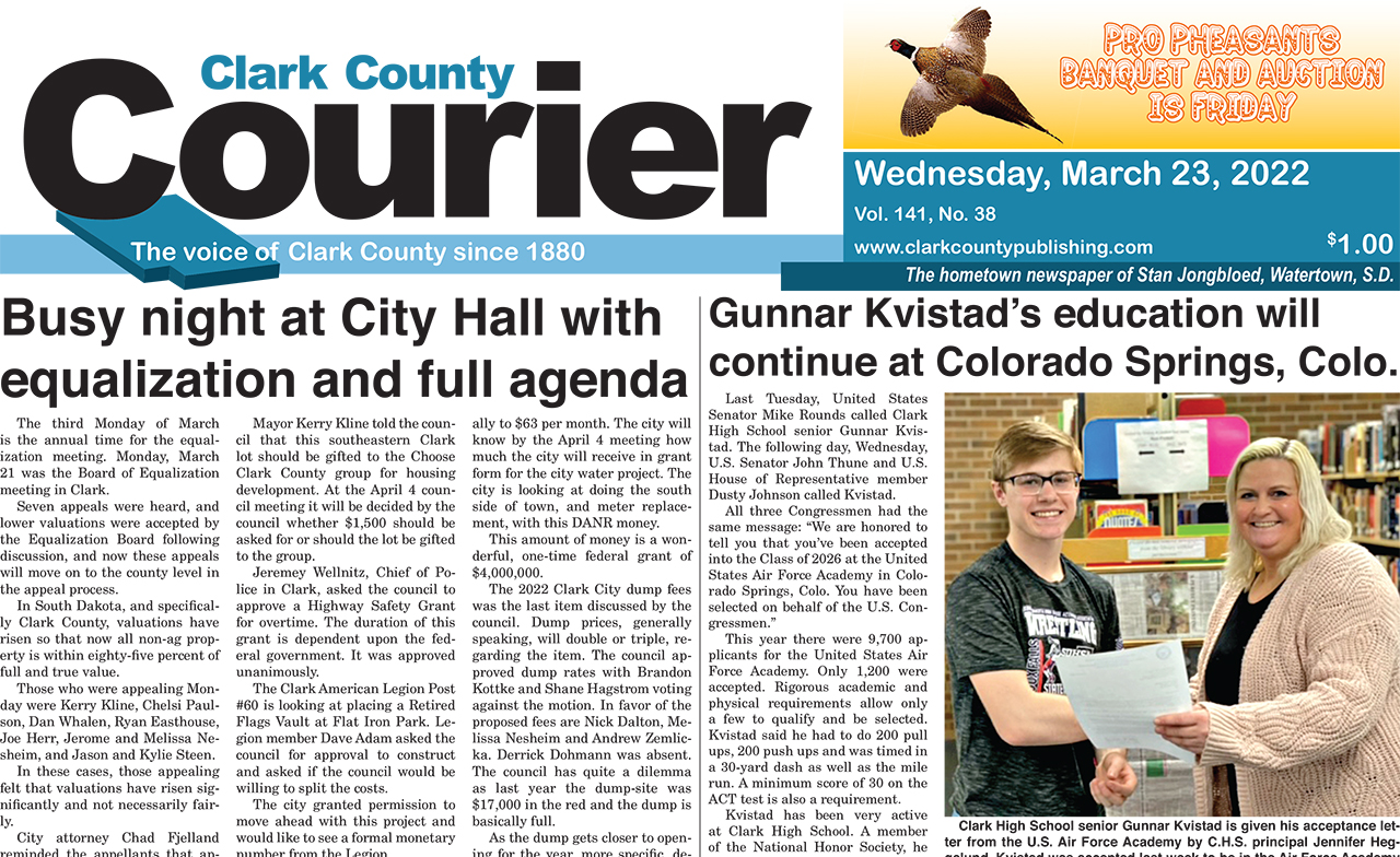 3-23-22 Courier Front Page