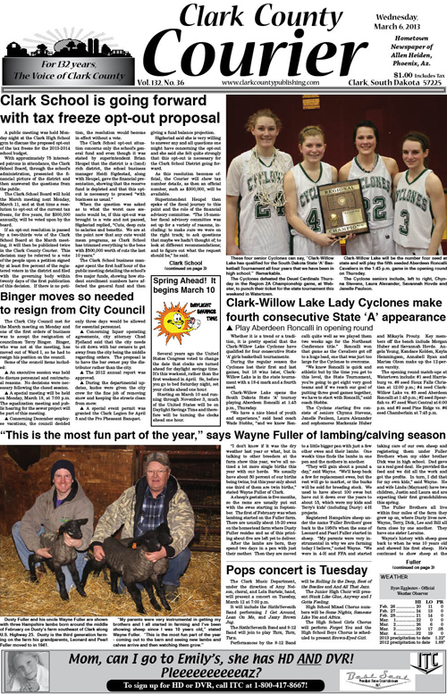3-6 Clark Courier front page