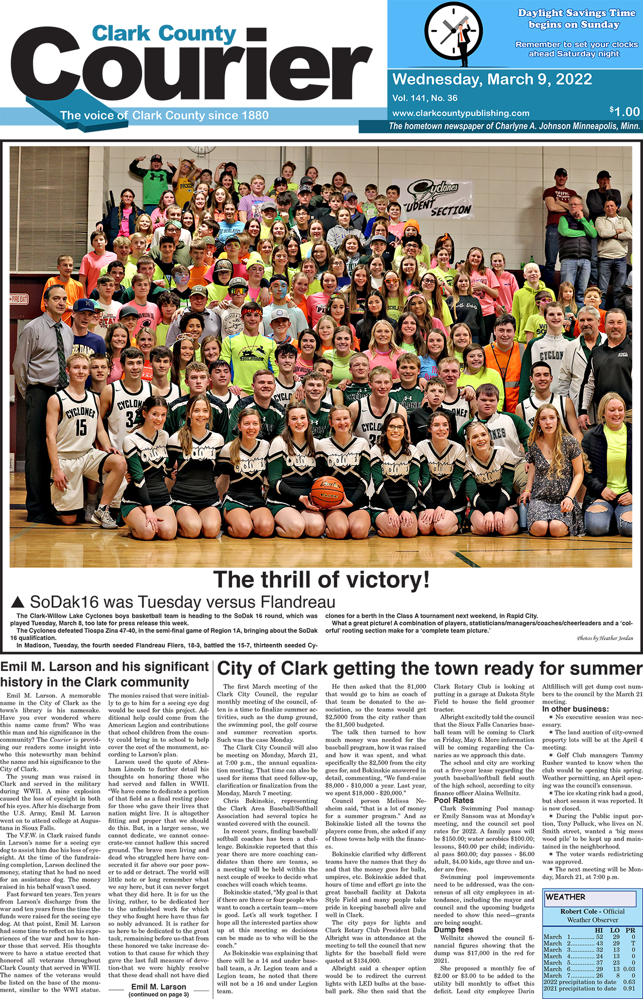3-9-22 courier front page