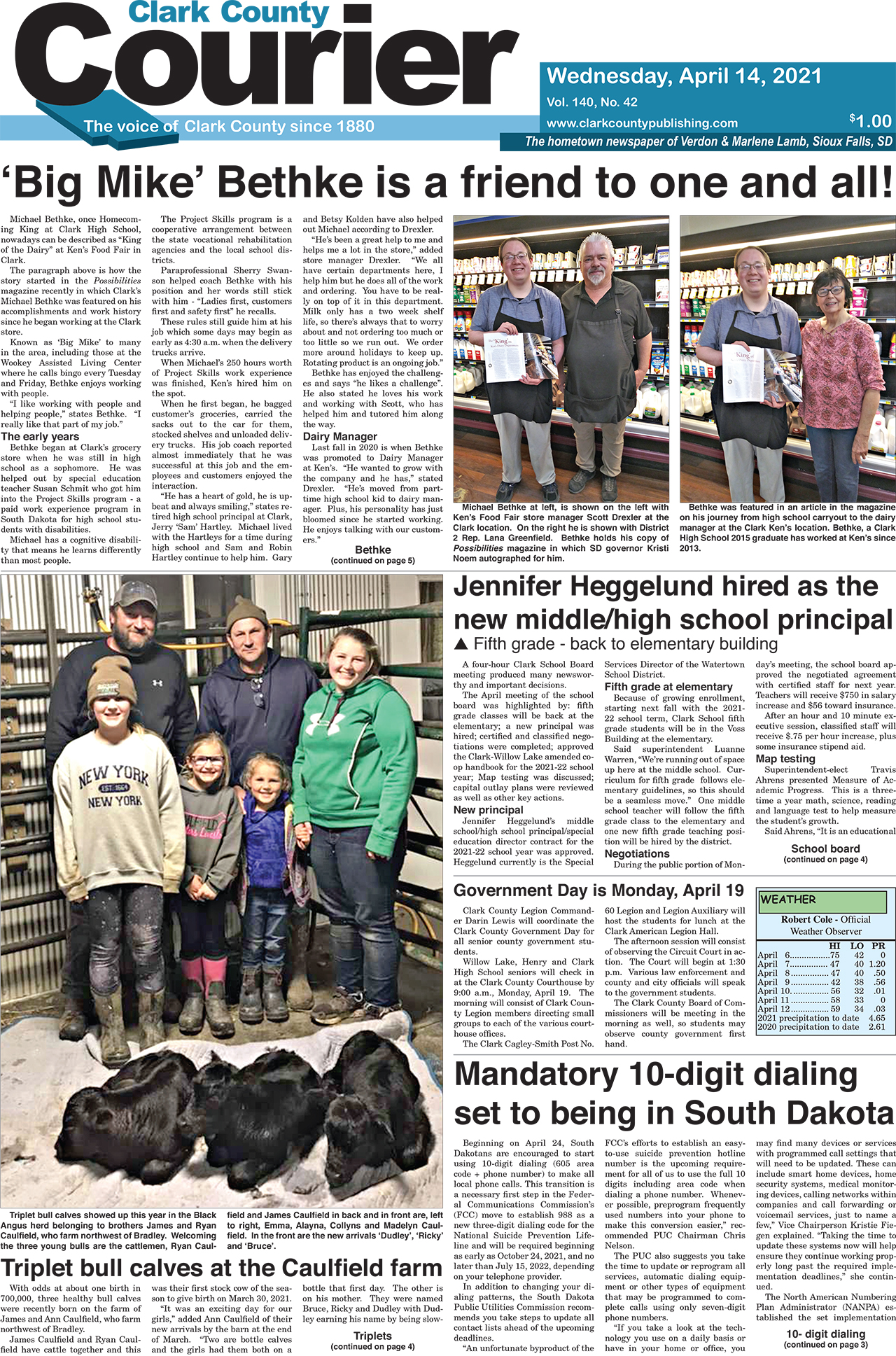 4-14 Clark Courier front page