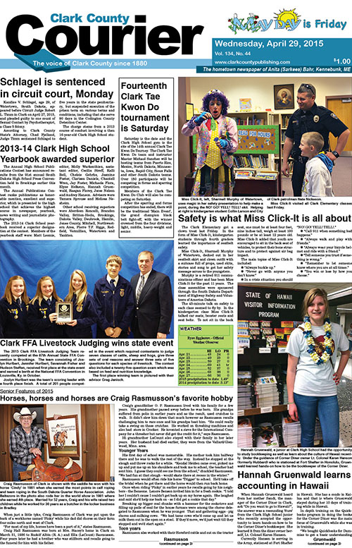 4-29 Clark Courier front page