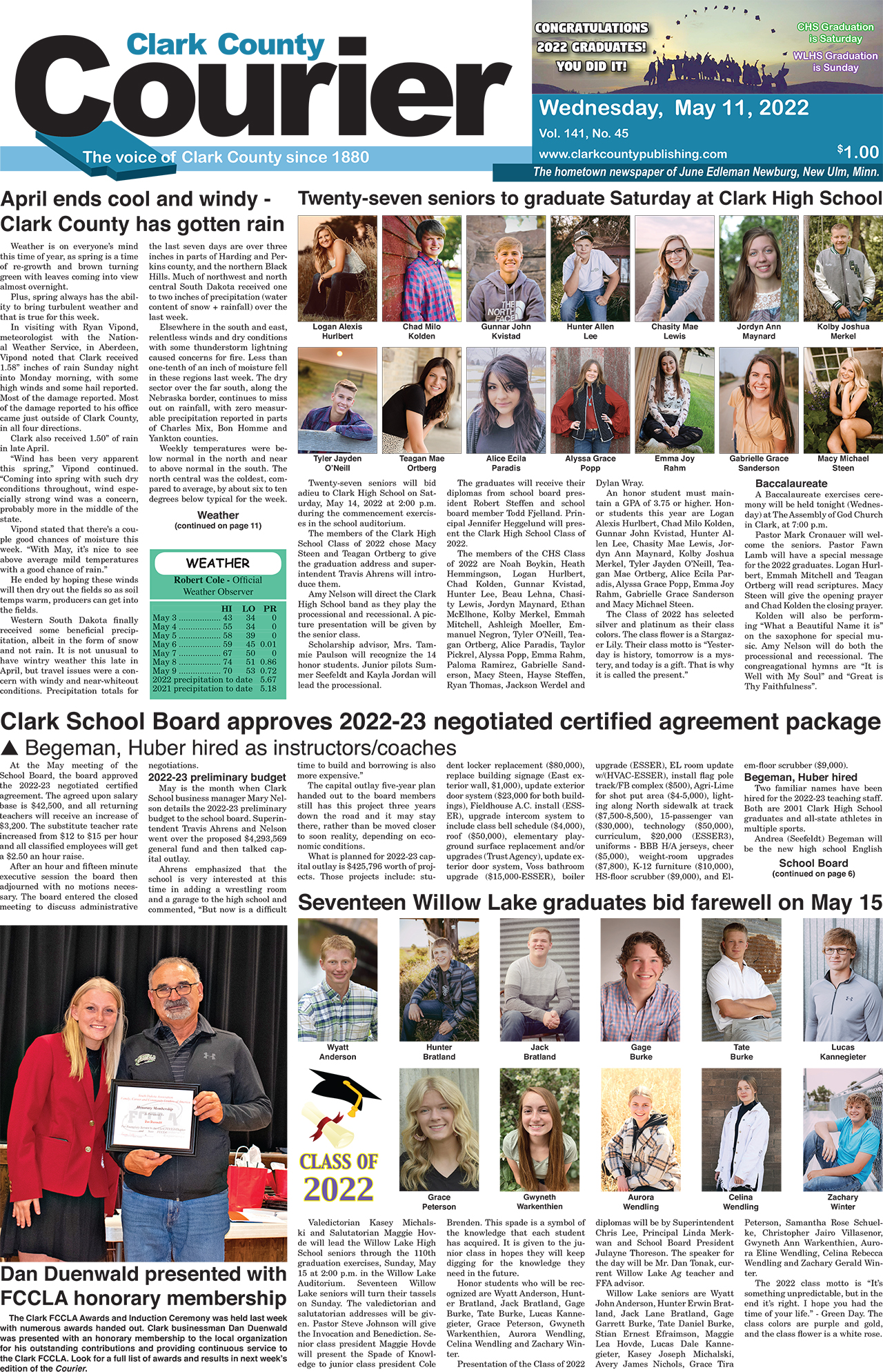 5-11-22 Courier front page