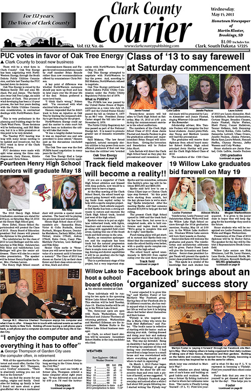 5-15 Clark Courier front page