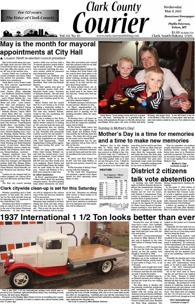 5-8 Clark Courier front page