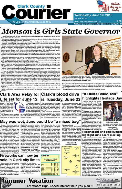 6-10 Clark Courier front page