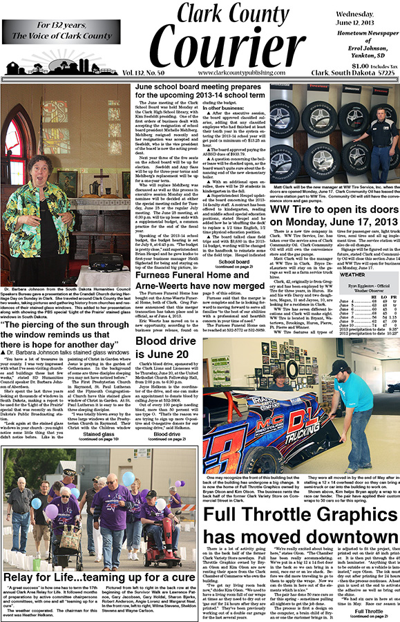 6-12 Clark Courier front page