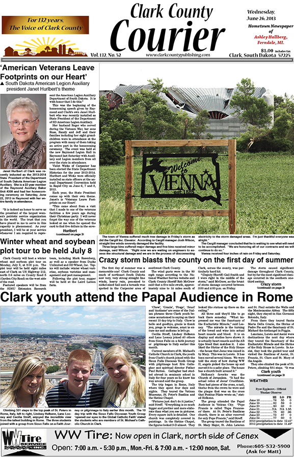 6-26 Clark Courier front page