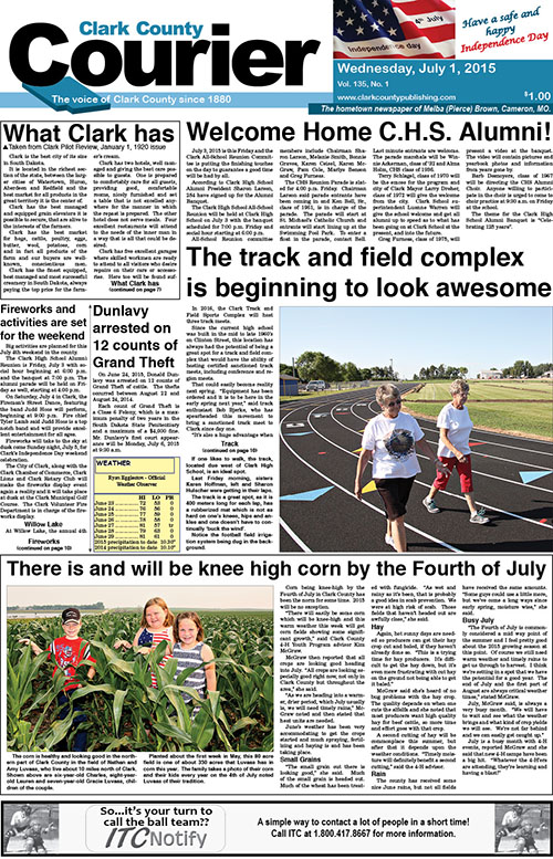 7-1 Clark Courier front page