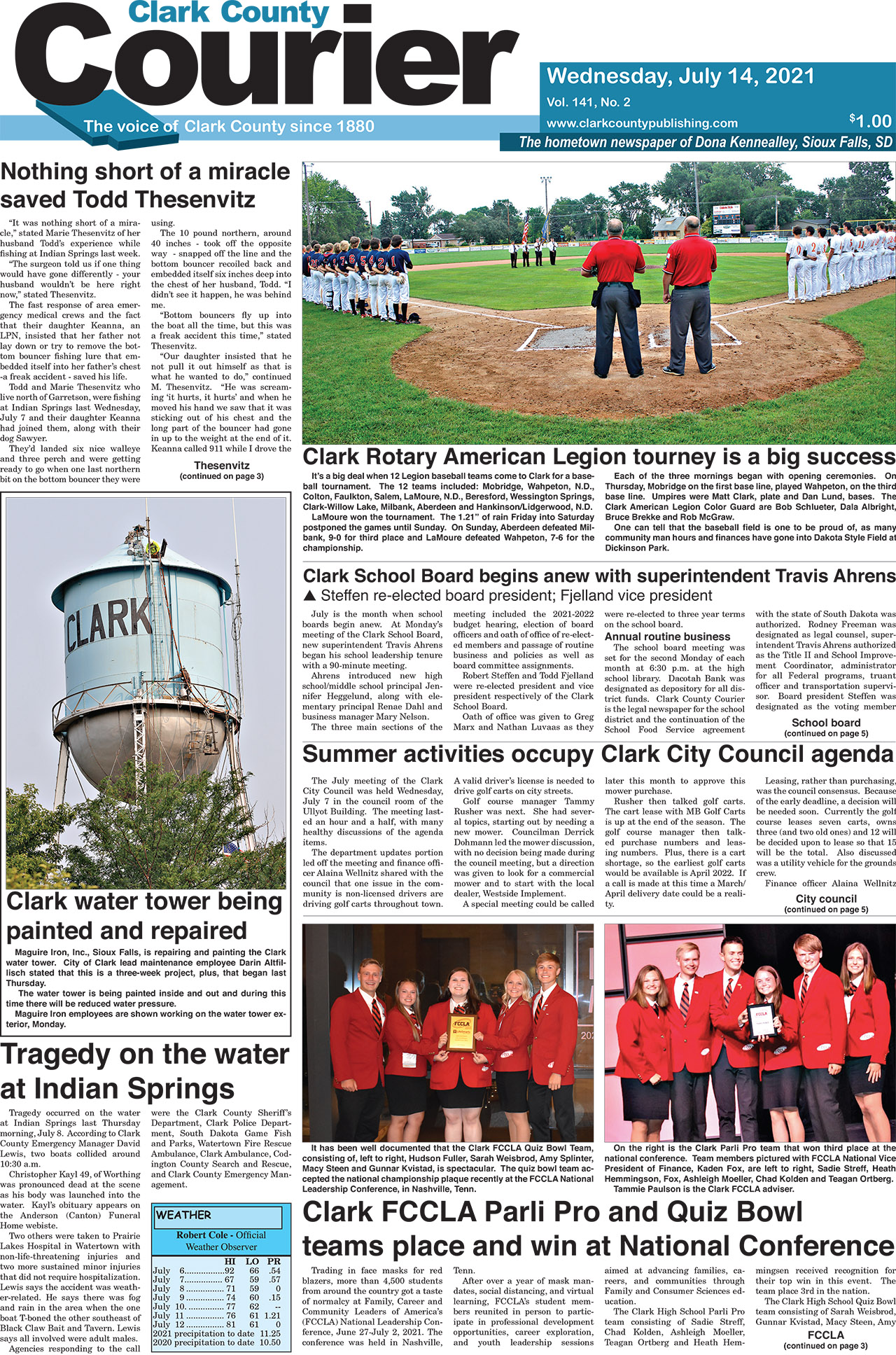 7-14 Clark Courier front page