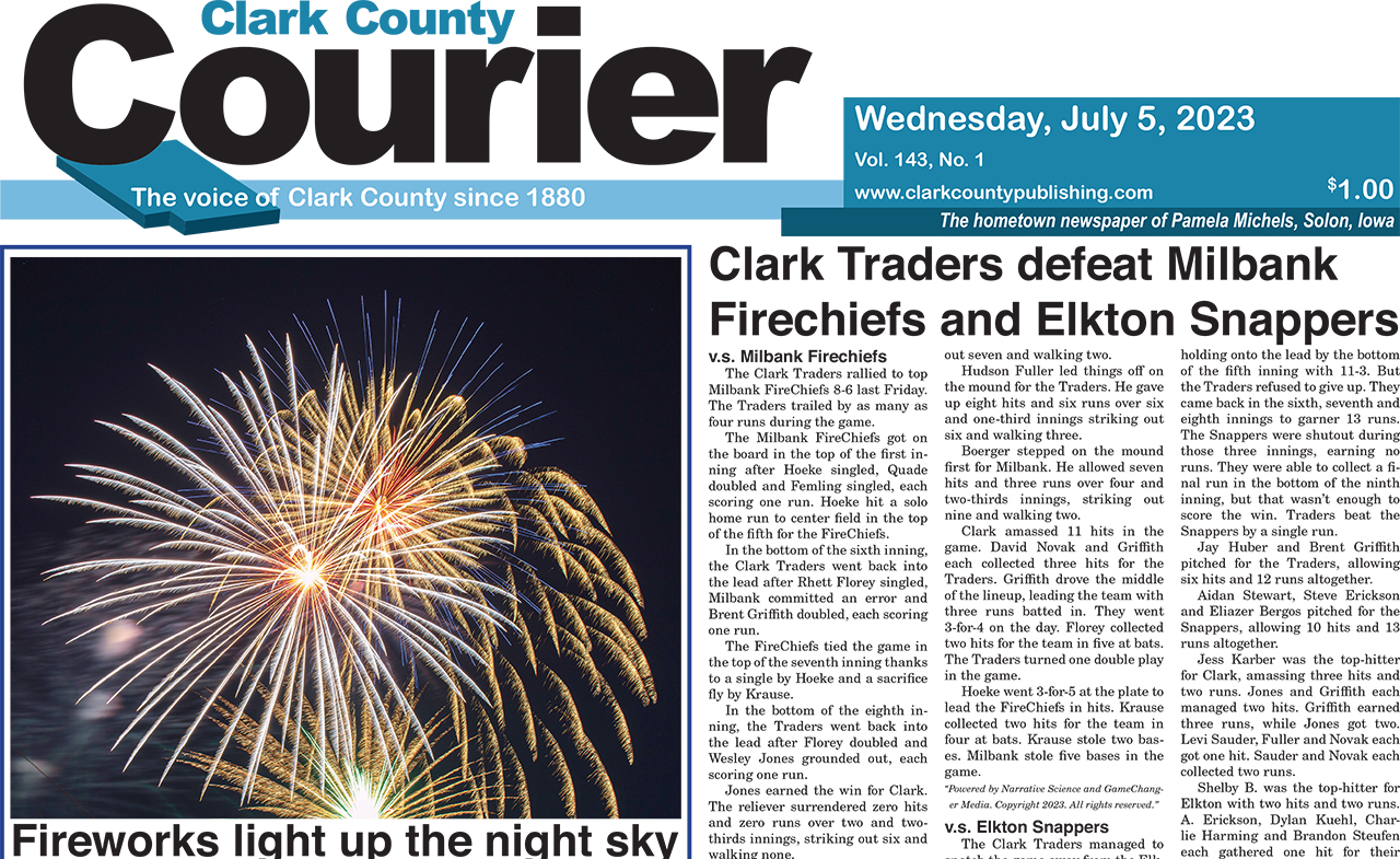7-5-23 Clark County Courier page 1 cropped
