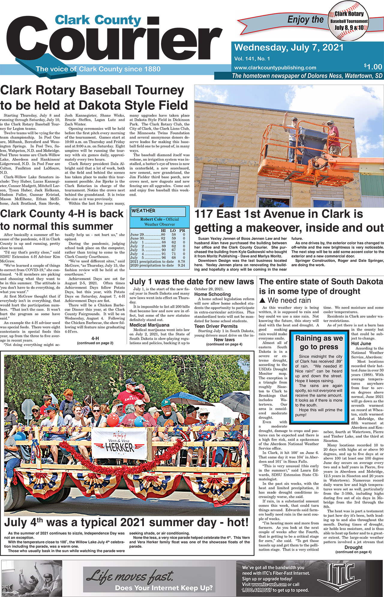 7-7 Clark Courier front page