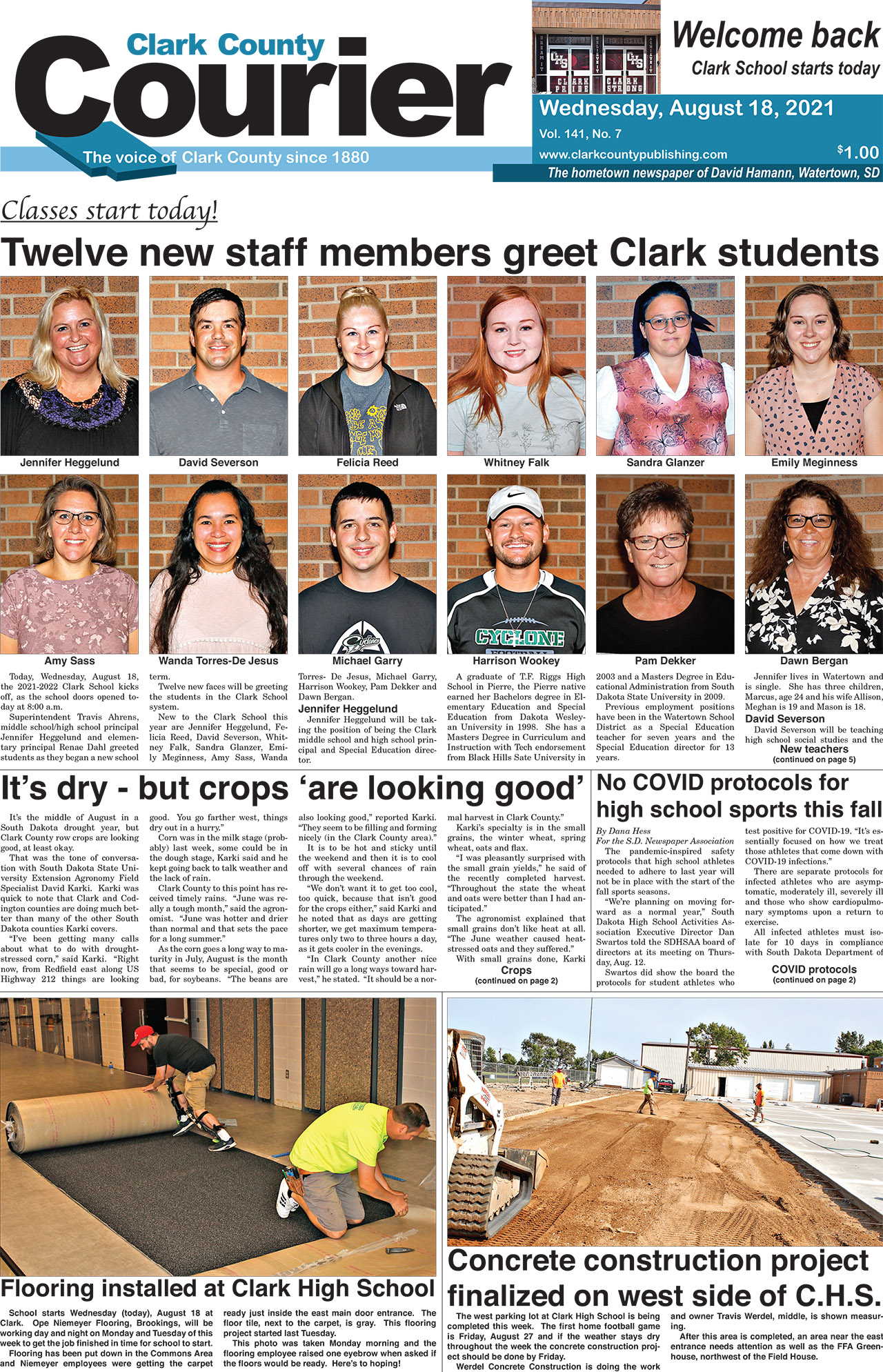 8-18 Clark Courier front page