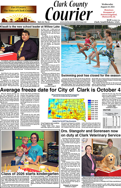 8-21 Clark Courier front page