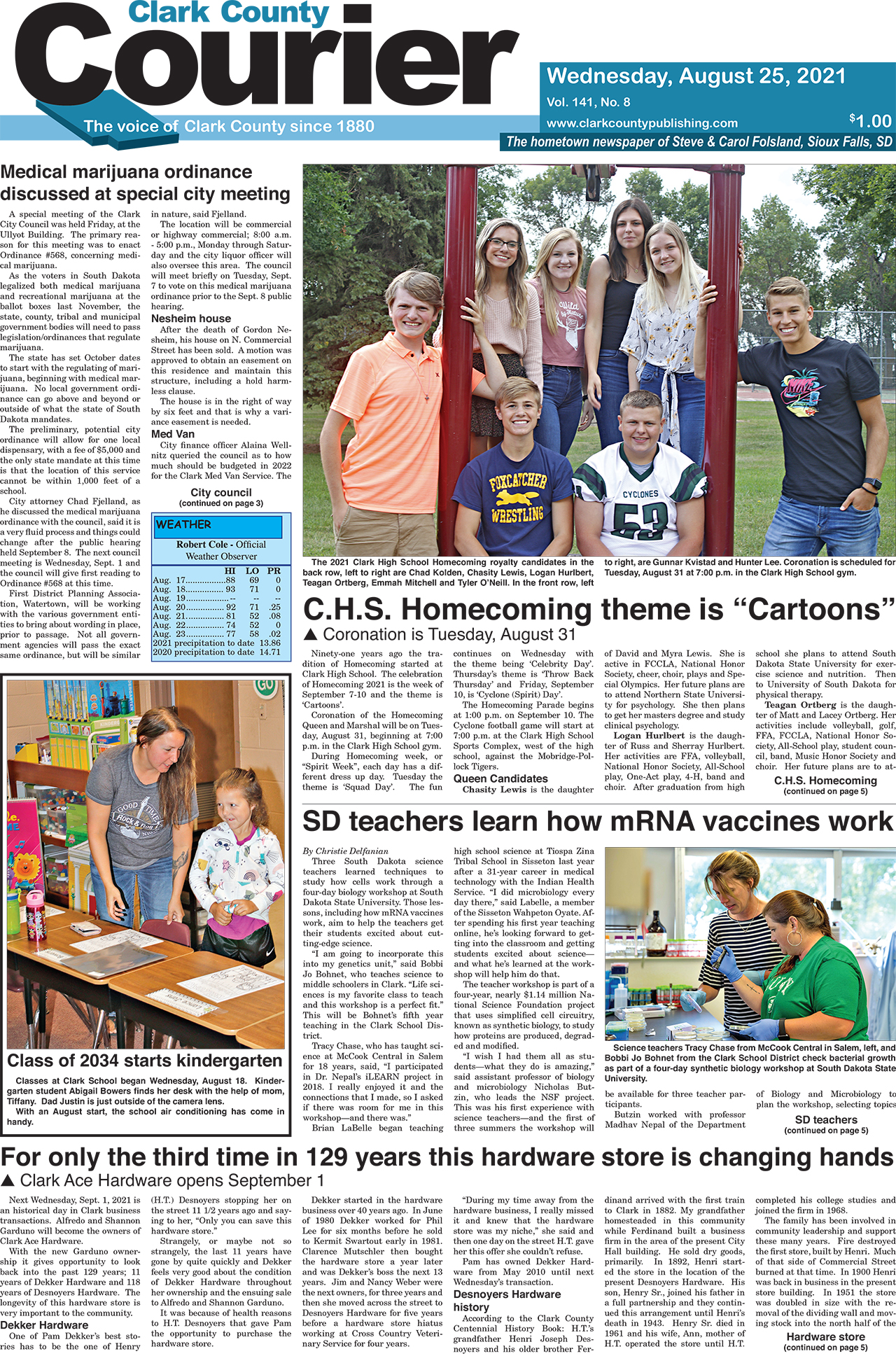 8-25 Courier Front page