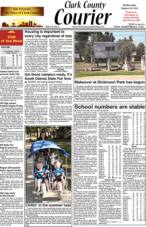 8-28 Clark Courier front page