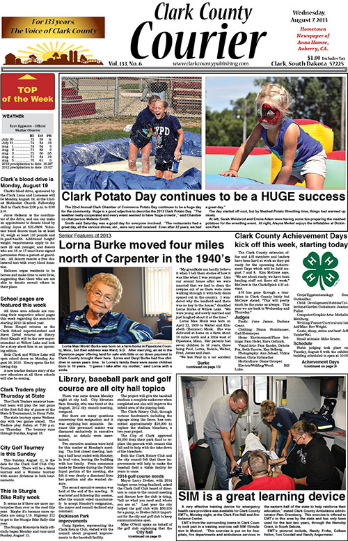 8-7 Clark Courier front page
