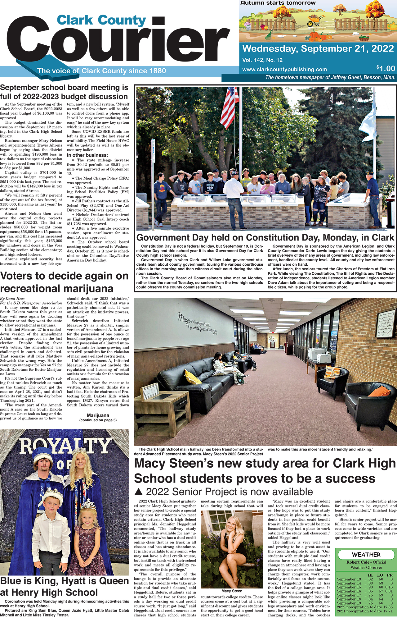 9-21-22 Courier front page