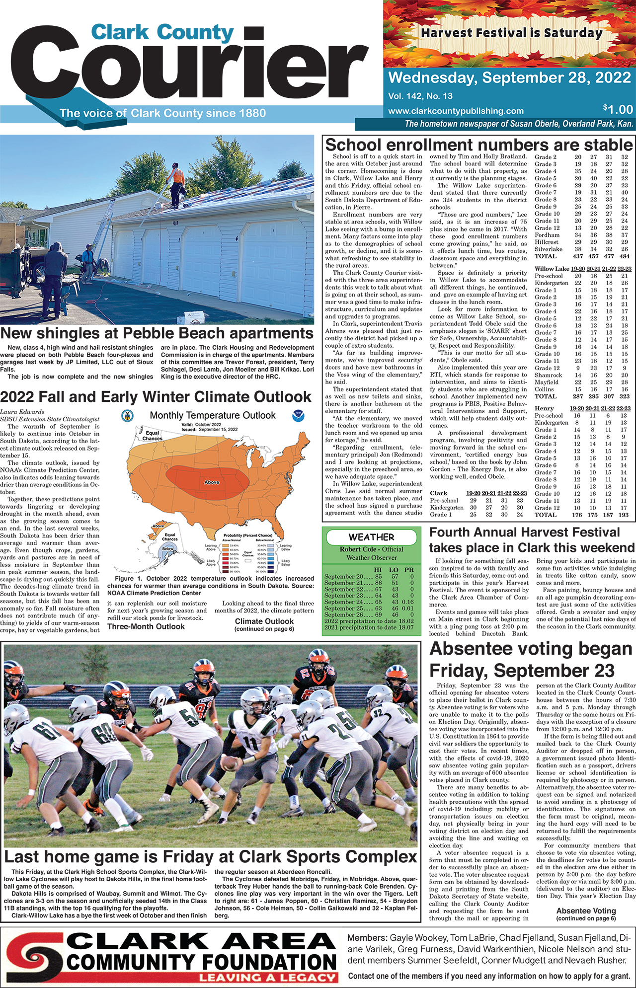 9-28-22 Courier front page