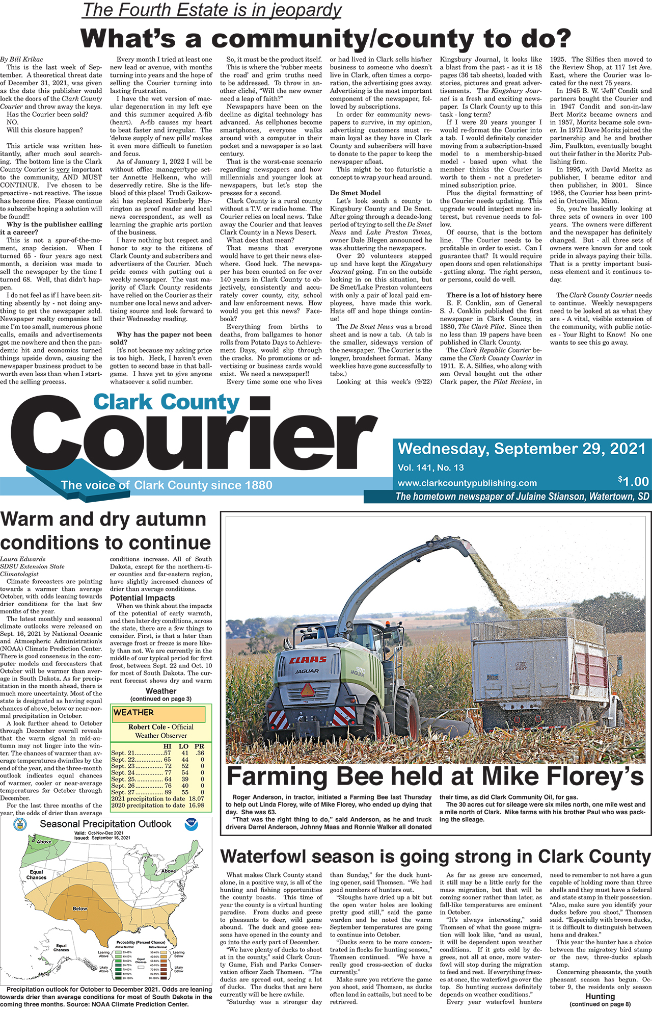 9-29 courier front page