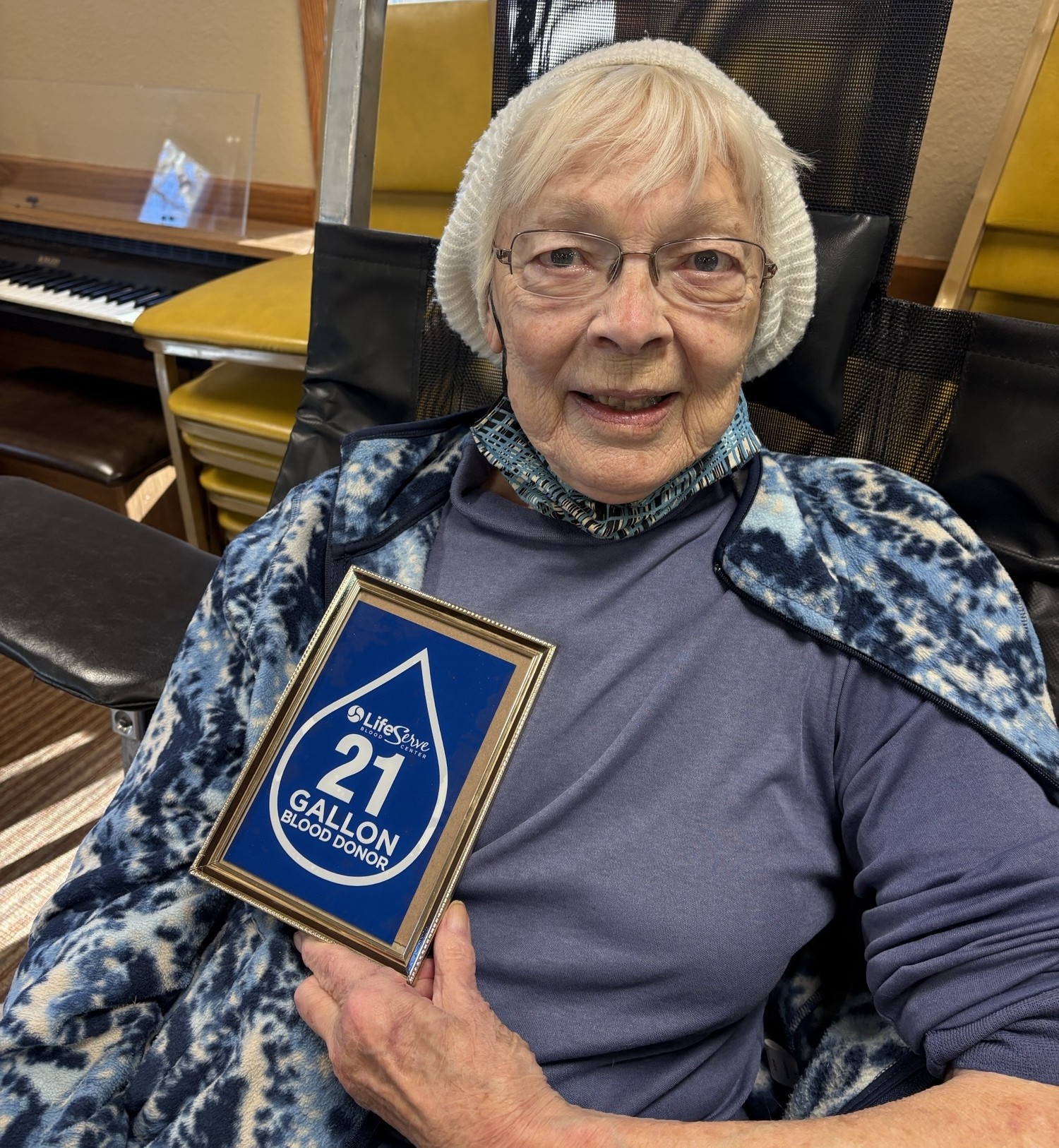 Marjie Brewton has donated 21 gallons of blood in 62 years